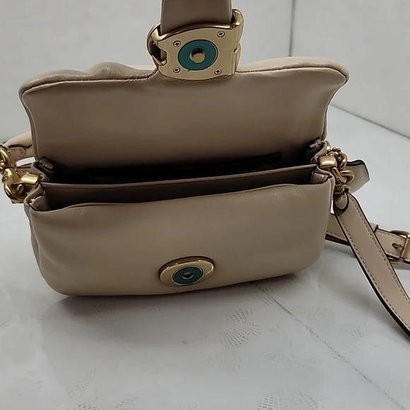 Coach Pillow Tabby Shoulder Crossbody Bag In Soft Cream - Picture 7 of 13